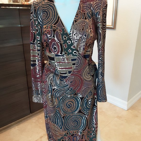 Janine Italy 80-90s Vintage Retro Metallic Top - Picture 2 of 5